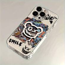 Cool Bear Graffiti Transparent Phone Case, Shockproof Protective Cover For IPhone, Popular Design - Clear - View 2