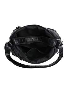 中年女性柔软材质斜挎包，新款春秋时尚单肩包 - 黑色 - 查看 8