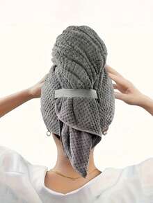 Extra Large Super Absorbent Microfiber Hair Drying Towel, Multi-Functional Highly Absorbent Hair Towel With Elastic Strap, Soft And Comfortable, Suitable For All Hair Types, Goodbye Frizz, Multiple Colors Available (23.6*39.4 Inches/60*100 Cm) - Multicolor - View 9