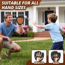 Wee Wonders Toss And Catch Ball Game Set, Kids Baseball Glove Includes 2 Paddles & 3 Sticky Balls, Ball And Catch Game For  Yard Pool Outside, Beach Essentials,Indoor Outdoor Kids Toys For Toddlers Ages 3-12 - Brown - Popular - View 3