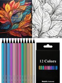 12/24 Metallic HB Colored Pencils - Dust-Free, 24/36 Oil-Based Colored Pencil Set (With Color Card) - Macaron And Morandi Color Series, Painting And Art Creation Supplies, Metallic Bright Colors, Art Supplies, Graffiti And DIY Handicrafts, School Supplies, Professional Painting Graffiti DIY Handicraft Tools - Multicolor - View 19