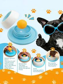 宠物舔食垫酸奶舔盘慢食碗，适用于猫狗 - 蓝白互动零食碗，促进牙齿健康和精神刺激，耐用塑料材质，宠物舔食垫，宠物零食时间，趣味宠物设计，表面光滑 - 均碼 - 查看 5