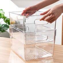 1/2pcs Transparent Plastic Storage Box, Food Pantry Organizer Box And Storage Container, Refrigerator Organizer Box, Kitchen Cabinet Organizer Box, Home Bathroom Freezer Refrigerator Storage Box, Food Storage And Organization Set - Clear - View 11