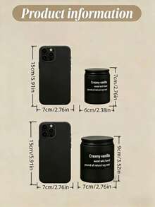 哑光黑色大蜡烛，薰衣草/檀香/雪松/茉莉/红玫瑰香味大豆蜡烛，无香磨砂玻璃罐，男女皆宜的理想礼物，适用于餐厅、卧室、浴室、书房、圣诞节、感恩节、平安夜、母亲节、生日 - 黑色 - 查看 4