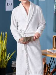 1pc Rob Pitt Style Women's Bathrobe, Ba Women's Long Robe Multi Style Home Light Luxury Water Absorbing Robe - Multicolor - View 21