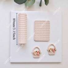 Polymer Clay Texture Roller, Embossing Pottery Texture Rollers For Earrings Jewelry & Pendant Making, Like Polymer Clay Texture Sheets, Great Work With Polymer Clay Cutters - Lines, Monstera, Leaves, Wood, Stripe, Mandala Texture - Beige - View 6