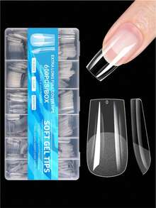 600pcs Almond-Shaped Short Matte Transparent Acrylic False Nail Tips, Semi-Finished Artificial Nails, Suitable For DIY Manicure, Press-On Nails And Other Nail Art Supplies - Multicolor - View 6
