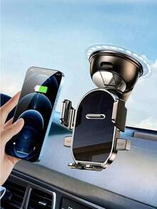 360°旋转车载手机支架 - 吸盘底座，自锁机制，防震设计，多功能旋转导航支架，通用手机支架 - 彩色 - 查看 2