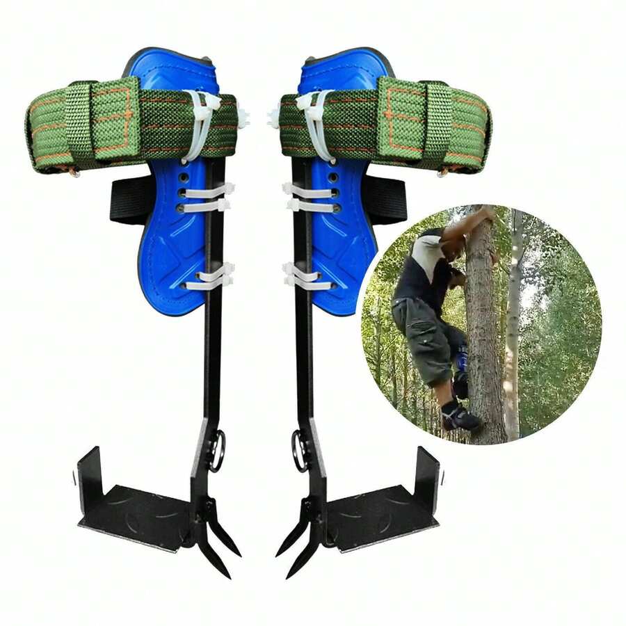 Adjustable Camping Belt Set With 2 Gears, Lanyard Rope, And Tree Climbing Spikes - Multicolor - View 1