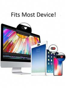 Bộ 3 miếng che webcam siêu mỏng dạng trượt cho laptop, tương thích với Echo Show, máy tính, máy tính bảng, Chromebook, PC - Màu đen hình trái tim - Nhiều màu - Xem 8