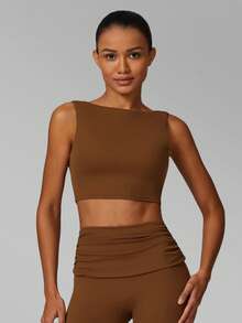 Áo bra thể thao thời trang không lưng MFVIM dành cho nữ, áo tank top yoga kiểu racerback giảm sốc, hỗ trợ tối đa, không đường may, nhanh khô, cổ áo một vai giúp tôn dáng vai thẳng, thoáng khí, thoải mái, thích hợp cho chạy bộ, đạp xe, Pilates, yoga và tập gym ngoài trời. - Rỉ Nâu - Xem 7
