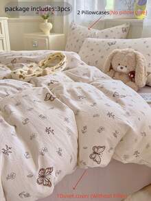 3件套涤纶复古格子印花床上用品套装，适合男孩/女孩宿舍，拉链封口，四季皆宜，柔软透气，适用于宿舍床、单人床、双人床、特大床、卧室，可机洗（1个被套，2个枕套，不含填充物） - 彩色 - 查看 6