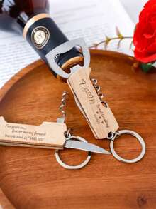 Bộ 160 chiếc dụng cụ mở nắp chai bằng gỗ có thể tùy chỉnh, dụng cụ mở bia, tay cầm bằng gỗ, thích hợp cho đám cưới, các buổi tụ họp lớn, đồ dùng ngày lễ. - Dụng cụ mở nắp chai 3 trong 1 - Xem 5