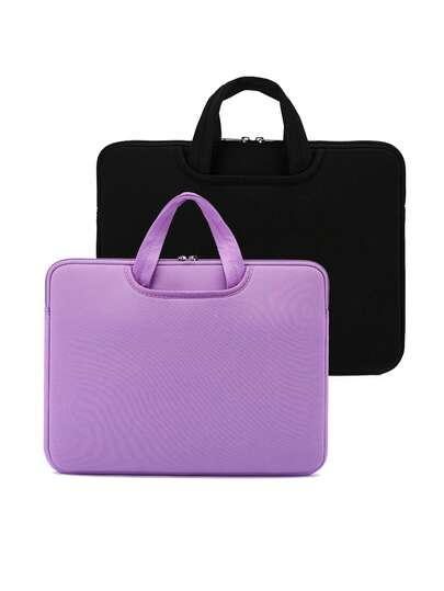 1pc 13.3/14/15.4/15.6/16/17 Inch Solid Color Casual Laptop Sleeve Bag, Compatible With Huawei/Apple//HP//Hasee