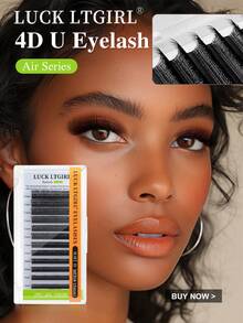 12 Rows 0.07 D 4D U-Shape Eyelash Extensions, Premium U-YY Lashes, Lash Tech Supplies,Soft & Fluffy Premade Fans Lash Clusters, False Eyelashes - D - View 7