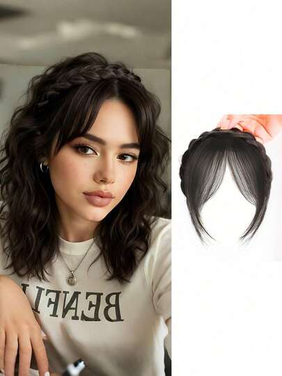 这款迷人的发箍配饰包含预设刘海、编织发箍和波西米亚风短直发带，适合女性佩戴，是情人节约会的完美之选，可以遮盖发际线并保护头发。这款发箍也非常适合狂欢节、返校季，并且与日常服装搭配效果极佳。