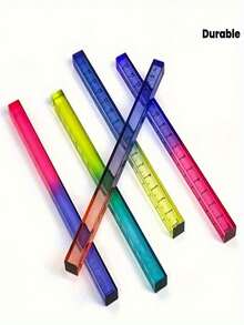 Regla de gradiente de 15 cm/5,91 pulgadas - Escala multicolor transparente (rosa, amarillo, verde, azul, morado) para geometría, dibujo, oficina y estudio - Superficie lisa y duradera, herramienta de medición precisa, herramienta de dibujo geométrico, diseño vívido, material transparente conveniente (la uniformidad de la distribución del color del producto se distribuye al azar) - Multicolor - Ver 1