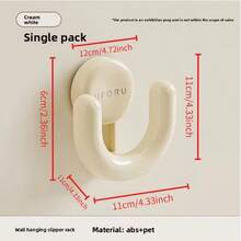 White Suction Cup Shoe Rack, Wall-Mounted Bathroom And Shower Slipper Storage Holder, Practical Slipper Hook - Multicolor - View 4