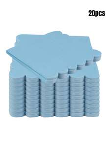 20pcs/Set, 40pcs/Set, 60pcs/Set Soft Thick Absorbent Light Blue Wavy Floral Napkins, Unfolded Size 24cm*24cm, Suitable For Wedding Tea Party, Birthday Party Decoration, Party Supplies, Holiday Decoration, Holiday Supplies - Multicolor - View 9