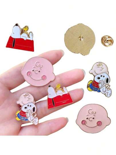 SNOOPY 1 pieza Broche de esmalte de , insignia de aleación de dibujos animados, alfileres de solapa, accesorios para mochila, ropa, sombrero, joyería, decoración, relleno de calcetines navideños, regalos de Navidad, Navidad, decoraciones navideñas (estilo aleatorio)