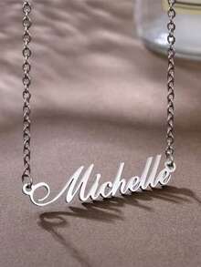 Customized Name Necklaces, Stylish And Unique Stainless Steel Gold And Silver Necklaces, Minimalist Style Jewelry, Perfect As A Birthday Gift For Couples. - Multicolor - View 5