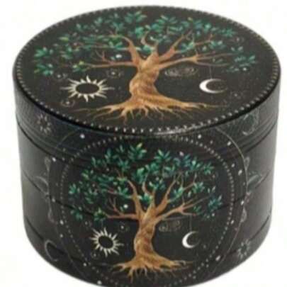 1个卡通猫咪四层锌合金香料研磨器，适用于厨房和送礼，香料研磨器