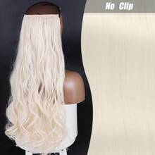 Clip-In Natural Hair Extension, Long Straight Synthetic Hairpiece, Blonde, Black, Mixed Color, Fake Hairpiece For Women HKQE - Dark Green - View 12