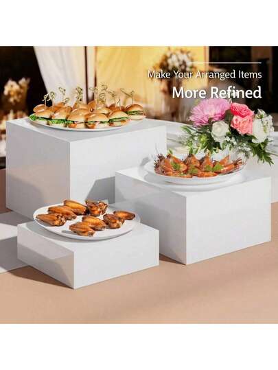 3/6 قطع منصة عرض حلوى أكريليكية قابلة للتكديس، صندوق حلوى مستطيل أبيض، متوفر بأحجام متعددة، مناسب لحفلات الزفاف والمناسبات والأعياد والحفلات والعروض الخاصة بالحلويات