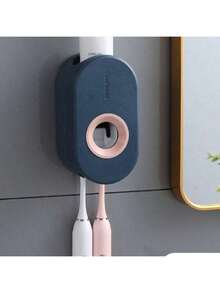 Soporte para cepillo de dientes y dispensador de pasta de dientes montado en la pared, ideal para uso en el baño - Multicolor - Ver 14