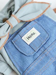 1pc Pet Clothes, Cute 4-Leg Outfit, Durable & Washable Apparel For Small/Medium Dogs, Bow Tie Collar & Suspender Pants - Blue - View 6