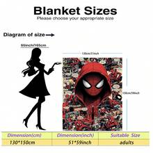 Marvel 这款主题法兰绒毯以身穿红色兜帽的中心人物为图案，周围环绕着经典的漫画分镜，采用拼贴风格设计。复古的漫画视觉效果，人物辨识度高，毯子温暖柔软，适合用作沙发毯、午睡毯或床上用品装饰。 - 彩色 - 查看 17