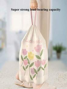 100 piezas Bolsas de basura con cordón con estampado de tulipanes, bolsas de basura de plástico grueso, adecuadas para la cocina, el hogar, el dormitorio - 100 piezas - Ver 7