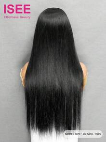 ISEE Hair Straight Wear And Go Glueless Upgrade 9*6 HD Lace Front Wig Unprocessed Human Hair Wigs 180% Density High Density 16-26 Inch Pre-Bleached Mini Knots High Quality Wig Daily Use For Beginners Pre-Plucked Hairline - SNatural - View 4