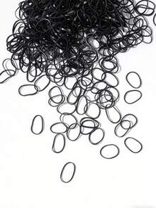 1000pcs Disposable Practical Minimalist Small Hair Ties, Suitable For Girls, Bird Bag - Black - View 5