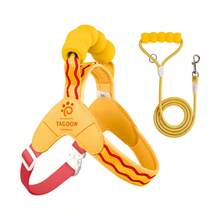 2pcs/Set New Dog Saddle Chest Harness With Soft Handles And Leash, Outdoor Travel Essential Pet Chest Strap - Multicolor - View 28