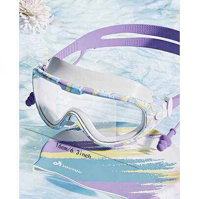 Women's High Definition Anti-Fog Swimming Goggles And Swimming Cap Set, Men's Large Frame Professional Swimming Goggles And Diving Equipment Set