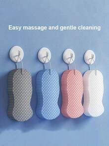 1/2/4个装柔软沐浴海绵，超柔软去角质沐浴海绵，超柔软身体磨砂沐浴玩具，可重复使用去角质死皮海绵 - 沐浴海綿 - 查看 6
