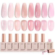 Beetles Gel Polish Whispers Of Love Jelly Gel Nail Polish Set - 6 Colors Milky White Nude Pink Neutral Sheer Translucent Soak Off UV Gel Nail Kit - 8 Colors Soft Whisper - 查看 7