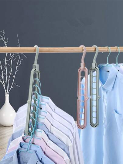 Maximize Your Closet Space With This Innovative 9-Slot Cascading Hanger - Perfect For Heavy Clothes, Shirts, Pants & More Durable Plastic, White Drawers For Clothes Hangers For Clothes