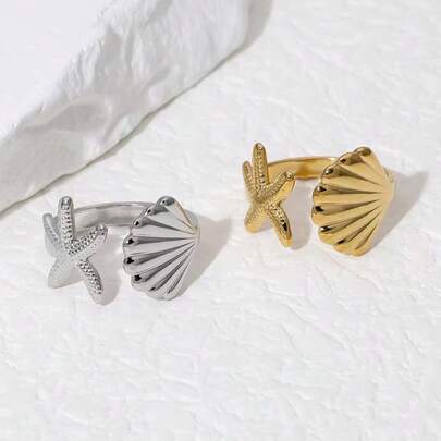 Stainless Steel Summer Beach Style Ring, Fashionable Jewelry For Women, Gift For Her