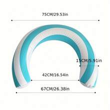 1pc Inflatable Curved Pool Float, Made Of PVC Material, Striped Design, Swimming Pool Float Accessory For Summer, Suitable For Swimming Teams And General Swimming Enthusiasts, Beach And Pool Use - A - View 8
