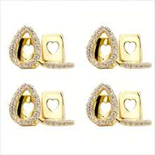 THATBOY 1pc/2pcs/4pcs/Set New Hip Hop Style Tooth Grillz, Star-Shaped Cubic Zirconia Tooth Caps, Micro-Inlaid Upper & Lower Teeth Grillz, Unisex Jewelry - Multicolor - View 22