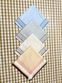 12 chiếc/gói, khăn tay kẻ caro cổ điển 40cm, mềm mại và thoải mái, hình vuông nhỏ, thích hợp để lau mồ hôi, món quà tốt nhất cho bạn bè, dịp lễ, du lịch. - Nhiều màu - Xem 16