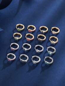 一对可爱迷人的镶钻星形耳环，适合日常佩戴、约会或作为礼物。 - W17865 - 查看 8