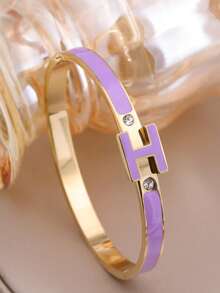 1 Stück 18K vergoldetes H-förmiges Armband für Frauen, exquisiter Schmuckarmband, perfektes Geschenk für Frauen zu Ostern, Weihnachten, Muttertag (ohne Geschenkbox) - Buchstabe H - Übersicht 13