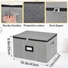 VERONLY - Cajas de cerámica para copas de vino con divisor y almacenaje acolchado contiene 12 vasos estilo de China - gris claro - Ver 5