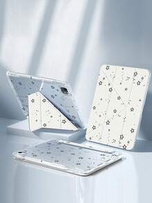 Ốp lưng acrylic trong suốt hai mặt hình ngôi sao đen chấm bi hoạt hình tinh tế và đáng yêu này có khả năng chống sốc, tương thích với iPad thế hệ thứ 7, 8 (10.2 inch) và 10. Sản phẩm có khe cắm bút tích hợp, hỗ trợ chức năng ngủ/thức và nhiều chế độ giá đỡ gập. Đây là một lựa chọn quà tặng lý tưởng. - Nhiều màu - Xem 4