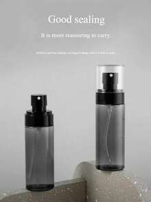 1/4个装 60ml-120ml 便携式乳液可灌装瓶，黑色塑料喷雾瓶，适合户外旅行，可灌装喷雾瓶，纳米喷雾化妆品保湿旅行补充装瓶，小型喷雾瓶，适用于爽肤水 - 黑色 - 查看 4