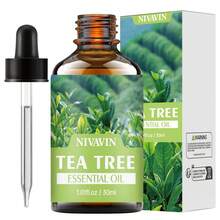 NIVAVIN 30ml/60ml/100ml Teebaumöl in verschiedenen Größen, Teeextrakt, langanhaltender Duft geeignet für Gesicht, Haar, Haut, Körper, kann mit Aroma-Diffuser/Stein/Massage verwendet werden, schön gestaltet, tragbar, geeignet für Zuhause, Büro, Reisen, sinnvolles Geschenk für Freunde - Teebaum - Übersicht 15