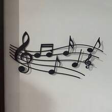 CIFbuy 1pc Metal Music Note Wall Decor, Music Themed Note Decoration, Women's Art Piece, Suitable For Home, Living Room, Patio Or Garden Decor, Balcony, Decorative Sculpture, Home Decor, Room Decor, Office Wall Hanging Decor, Wall Art, Holiday Decor, Birthday Graduation Gift, Inspirational Memorial Art, Christian Home Decor, Religious Gift - Black - View 9